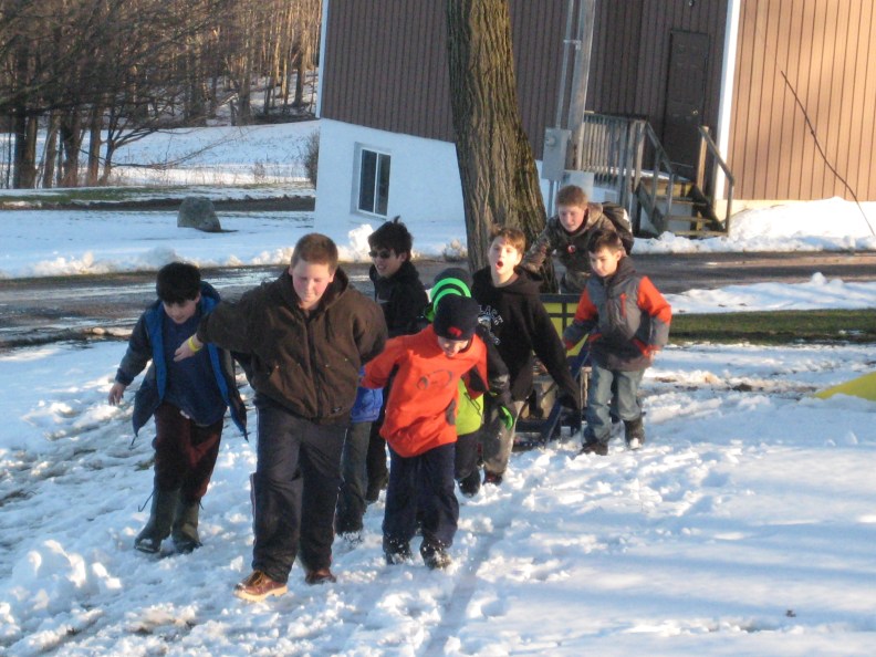 Rangers pulling a sled