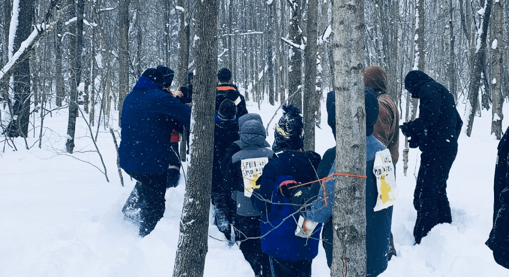 Royal Rangers at the Klondiek Run Pulling a sled